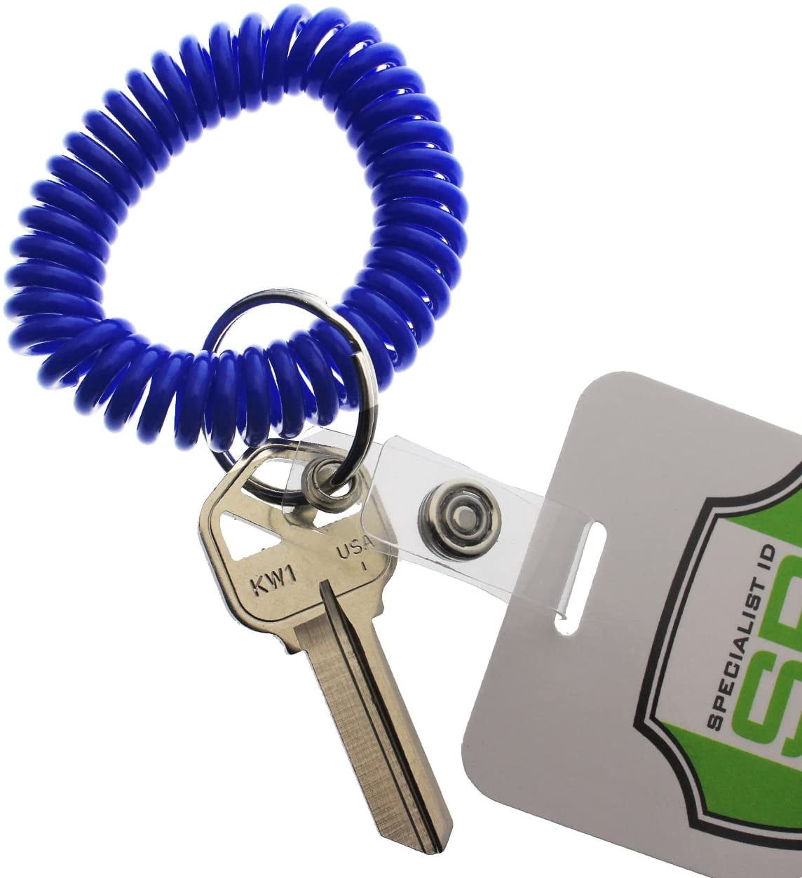 25 Pack - Ultimate Wrist Coil Camper Keychains for Work and Play - Premium Elastic Spiral Bungee Badge Holder & Key Chain Ring (One Size Fits All) by Specialist ID (Assorted Colors)