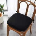thumbnail image 3 of Elegant Comfort 2 Pack Chair Cushion Covers - Skid-Proof Rubber Backing - 16 x 16 Inch - Thick Dining Square Shape Seat Covers - Comfortable Textured Chair Pads with Ties - Honeycomb Pattern, Black, 3 of 7