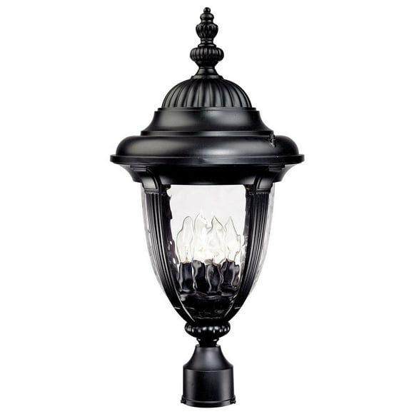 John Timberland Bellagio Rustic Farmhouse Outdoor Post Light Fixture Veranda Bronze 24 1/2" Champagne Hammered Glass for Exterior Barn Deck House Porch Yard Patio Outside Garage Front Door