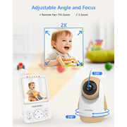 HelloBaby Video Baby Monitor with Remote Pan-Tilt and 4 LCD Screen, HB6341