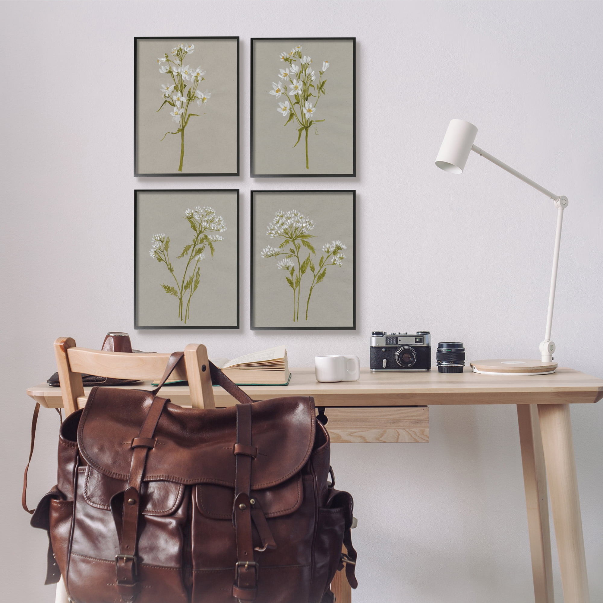 Stupell Industries Vintage White Wild Flower Study Soft Petals Black Framed, 11 x 14, Design by Jennifer Goldberger