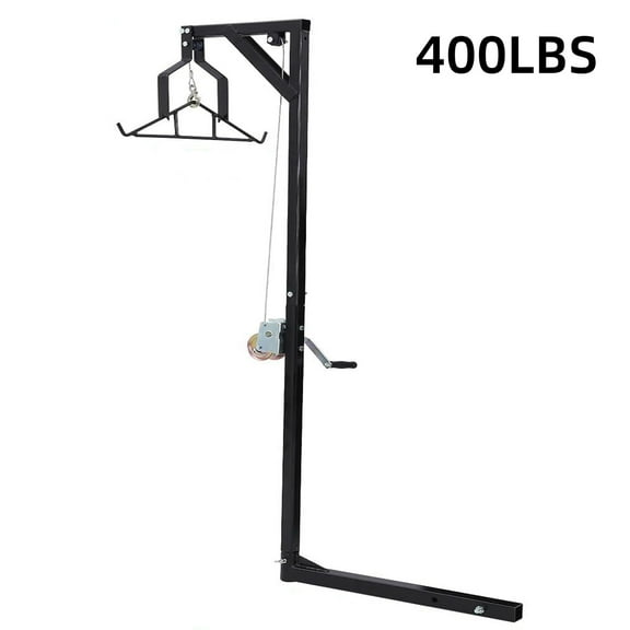 Pinypikaka 400 lbs Capacity Deer Hoist for Truck Hitch, Deer Hanger for Skinning, Game Hoists with Lifting Winch, Adjustable Height & 360 Degrees Swivel