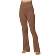 thumbnail image 4 of felwors Black Flare Yoga Pants for Women - Soft High Waist Bootcut Leggings Tall & Long Bootleg Pants for Women Brown, XS, 4 of 8