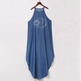 thumbnail image 4 of Vestido holgado de mezclilla sin mangas con estampado de cuello halter HUOGUO para mujer, 4 of 5