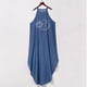 thumbnail image 4 of Vestido holgado de mezclilla sin mangas con estampado de cuello halter HUOGUO para mujer, 4 of 5
