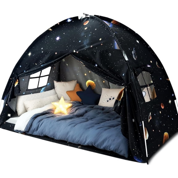 Sherilyn Full Size Bed Canopy Toddler Bed Tents for Kids Dream Tent on Bunk Bed Privacy Space Blackout Sleeping Playhouse Tents Indoor Portable Drafty House for Boys Girl Birthday Gift