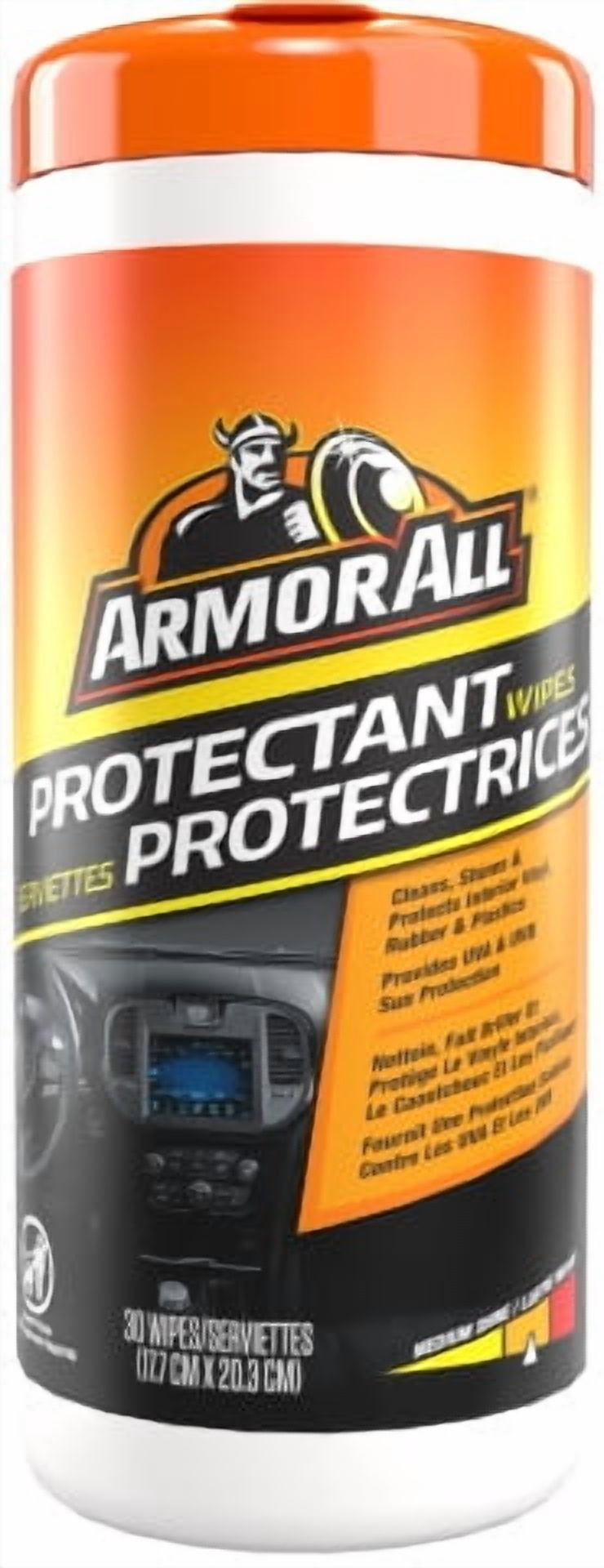Lingettes protectrices pour le nettoyage de voiture Armor All Formule originale, 30 unités
