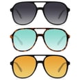 thumbnail image 1 of YDAOWKN Gafas de sol de aviador cuadradas retro para mujer y hombre, gafas de sol vintage de los años 70 con doble puente, 1 of 1