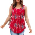 thumbnail image 6 of Summer Savings Clearance 2023! Tunic Tops for Women Loose Fit Casual Vintage Solid Color Pleated Sleeveless Crew Neck Tank Shirts, 6 of 7