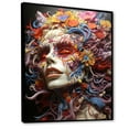 thumbnail image 2 of Designart "Extremely Detailed Woman Tachisme Art I" Portrait Floater Framed Wall Decor, 2 of 7