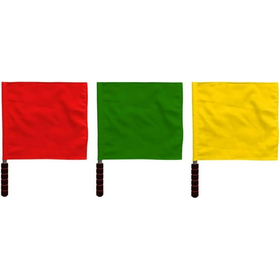 ABCISI 3pcs Referee Flag Stainless Steel Hand Flags Field Official Flag Sports Training Flag for Soccer Volleyball Football Track Red Green Yellow