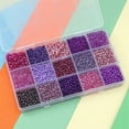 thumbnail image 3 of LTS EMIRA 4500Pcs 15 Grids Assorted Glass Seed Beads for Jewelry Making,3mm Bugle Beads Friendship Bracelet Kit,2mm Tiny Tube Beads for Bracelets Rings Necklaces Making, DIY, Gift, Craft,Dark purple, 3 of 7