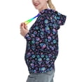 thumbnail image 2 of Kdxio Skull Flower Blue Print Womens Oversized Hoodies Sweatshirts Hooded Pullover Tops Sweaters Casual-XX-Large, 2 of 7