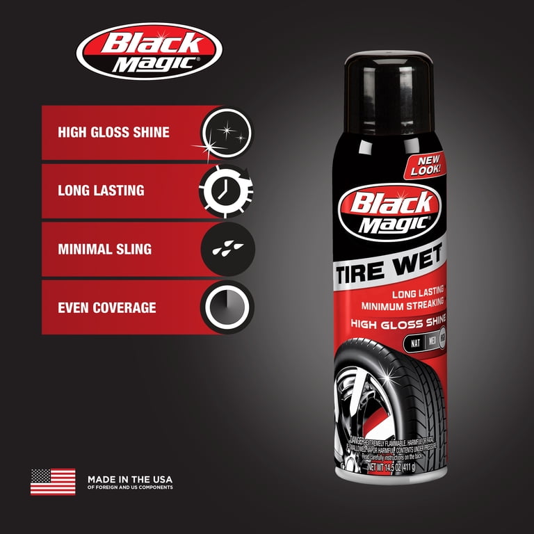 Black Magic Tire Wet Spray, 14.5 oz, Minimal Sling Formula photo 2
