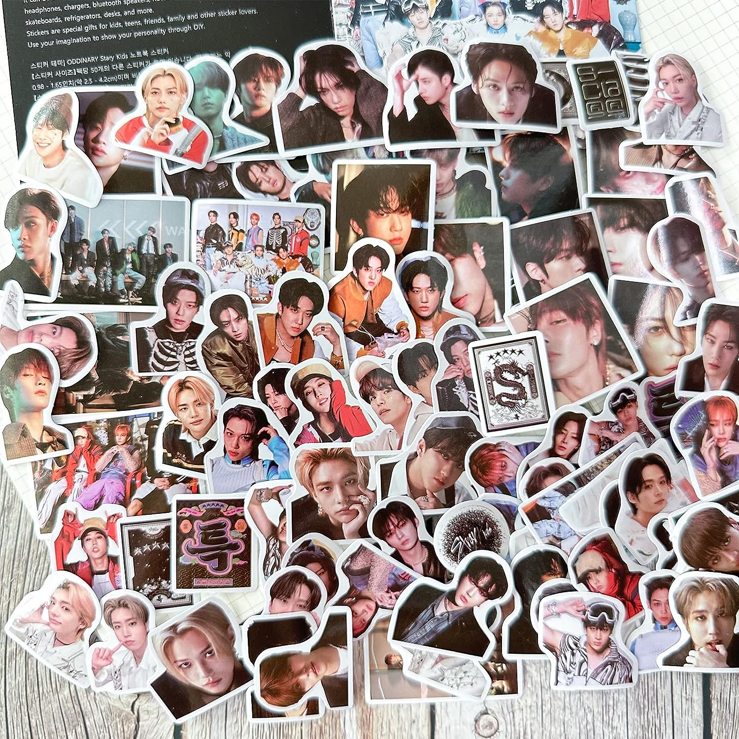 Stray Kids 5 Star Album Merch Gift Box Set including 110 PCS Photocards, 16pcs Transparent Cards, 180pcs Laptop Stickers, 2pcs Keychain, 2pcs Lanyards and 2pcs Tape Rolls, Gift for SKZ Fans