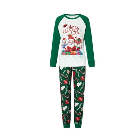 

Christmas Pajamas for Family Santa Snowman Print Tops + Pants Set