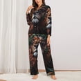 thumbnail image 2 of Wukai Lion Forest Crown Print Women's Pajama Set,PJ Set,Lounge Sets For Women Soft Long Sleeve Sleepwear Comfort and Style-X-Large, 2 of 7