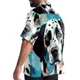 thumbnail image 3 of Spotted Dog Men's Short Sleeve Beach Shirts, Casual Printed Button Down, Summer Unisex Spread Collar Tops, 3 of 6
