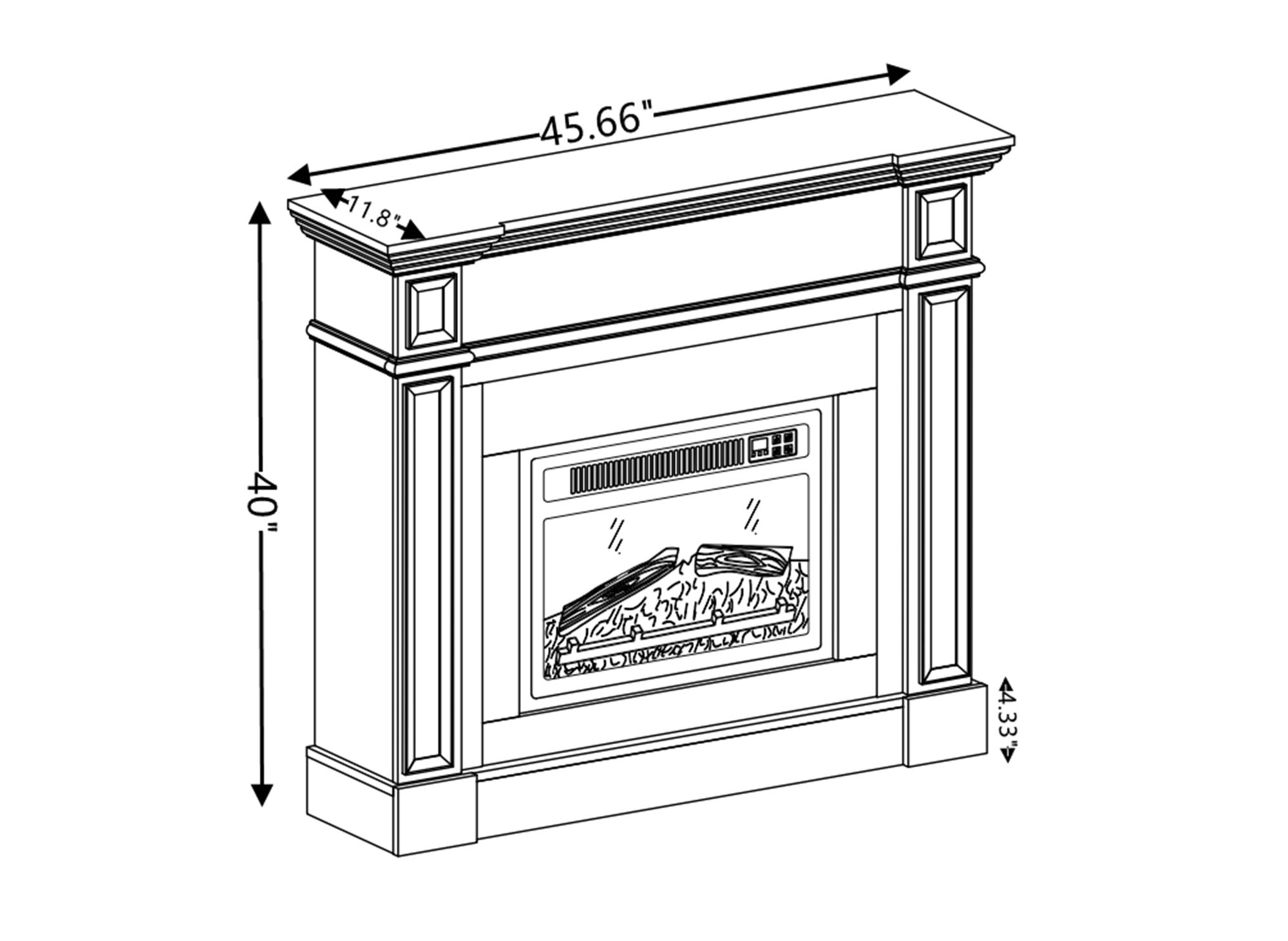 Electric Fireplace with Mantel Realistic Stacked Stone Surround 45.66"W*11.8"D*40"H Remote Control Timer LED Flame Compact And Space Saving