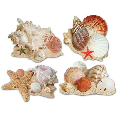 Seashell Four Light - The Beistle Company 4 Piece Seashell Cutouts Wall D cor Set