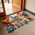 thumbnail image 4 of CaiYueKe 2D Flat Print Floral Bath Mat Non-Slip Absorbent Fast-Drying Bathroom Rug Soft with Vibrant Flower Patterns Machine Washable Floor Mat for Kitchen Laundry Room Decor, 4 of 8