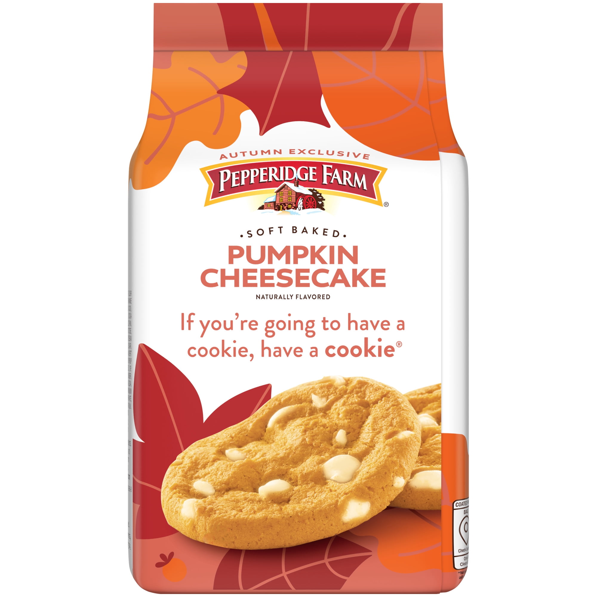 Pepperidge Farm Soft Baked Pumpkin Cheesecake Flavored Cookies, 8.6 oz Bag