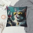 thumbnail image 2 of Orinice Cute Cat Graphic Decorative Cushion Throw Pillow Cover for Home Living Room Sofa, Soft and Durable Short Plush Material, 1PC 18x18in, 2 of 5