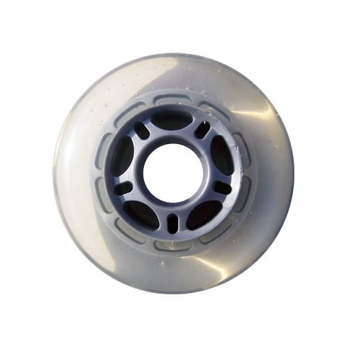 Clear / Silver Inline Skate Wheels 76mm 82a 2Pack