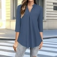 thumbnail image 2 of Bovxnpu 3/4 Length Sleeve Womens Tops, Dressy Casual Blouses Tunic Tops Basic Loose Shirts Summer Outfits Beach Vacation Plus Size Spring Clothes L, 2 of 6