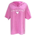 thumbnail image 3 of Birdeem Mode Femme Décontractée Manches Courtes Col en V Imprimé Lettre T-Shirt Blouse, 3 of 5