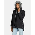 thumbnail image 4 of Big Chill Women's and Women's Plus Wide Quilted Puffer Coat with Faux Fur Trim Hood, Sizes S-3X, 4 of 5