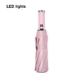 thumbnail image 3 of Paraguas plegable inverso grande con linterna LED Toystoory sombrilla impermeable a prueba de sol para lluvia LED Rosa, 3 of 6