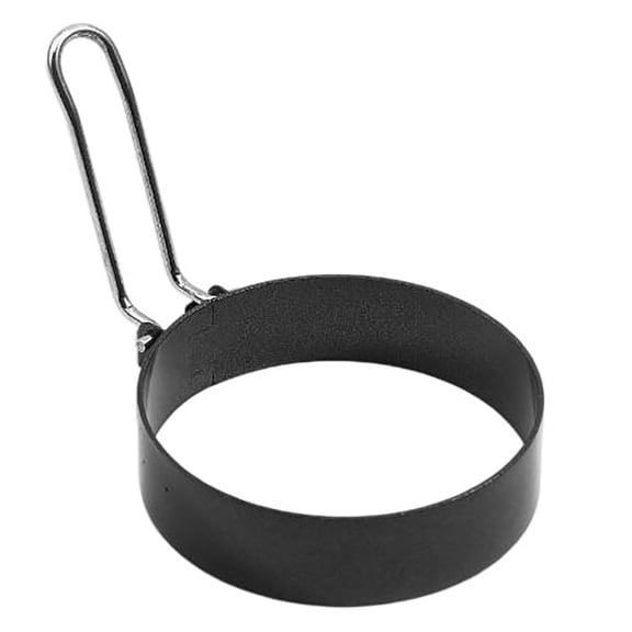 VKQNRGS 1Pc Stainless Steel Egg Ring,Round-Mold Fried Egg Shaper with Foldable Wire Handle,Flame-Safe Pancake Crumpet Mold for Home Kitchen Griddle Camping Breakfast,3x0.8 Inches