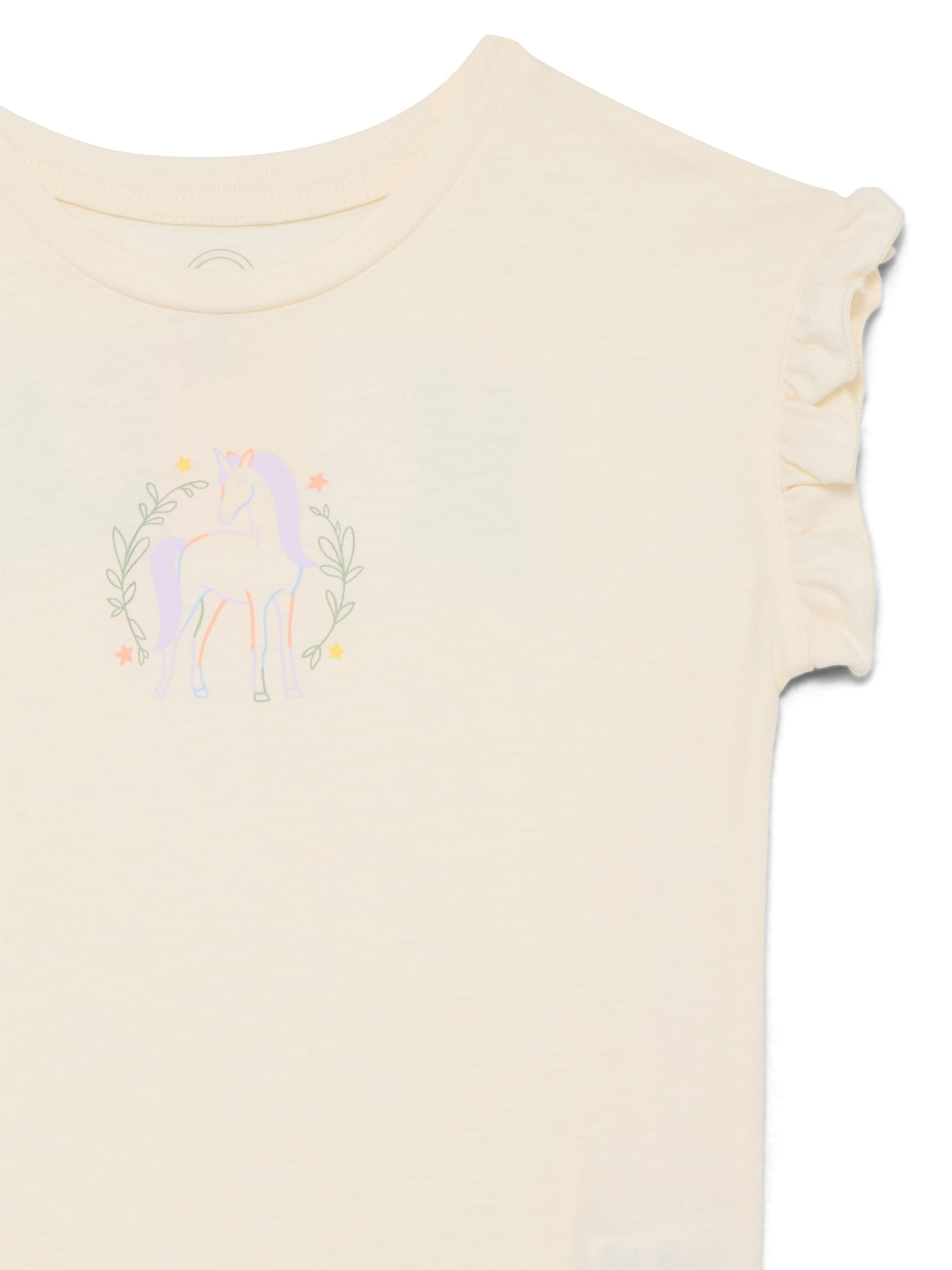 Wonder Nation Girls Ruffle Dolman Tee, Sizes 4-10