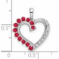 thumbnail image 2 of 14K White Gold Ruby And Diamond Heart Pendant (Size 7) Made In India -Jewelry By Sweet Pea, 2 of 5