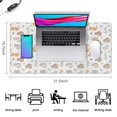 thumbnail image 5 of 31.5x15.7 Inch Gaming Mouse Pad, Non-Slip Stitched Rubber Desk Mat for Desktop & Laptop,Cat Floral Insect White Pattern, 5 of 6