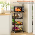 thumbnail image 2 of Kitchen Microwave Cart with Fruit Baskets, 4 Tier Microwave Table Stand with Storage, Kitchen Shelf on Wheels Small Rolling Cart Organizer Rack for Pantry, Living Room, Bathroom, 2 of 12