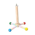 thumbnail image 3 of Percha para pájaros, juguete para loros, rotación de 360 degree, rueda de ejercicio de madera práctica y enriquecedora, juguete interactivo para loros., 3 of 9