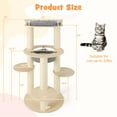 thumbnail image 3 of Pefilos 59" Modern Cat Tree Tower for Indoor Cats, 5-level Large Wood Cat Condo with Scratching Post and Removable Pads for Small Large Cats, Beige, 3 of 8