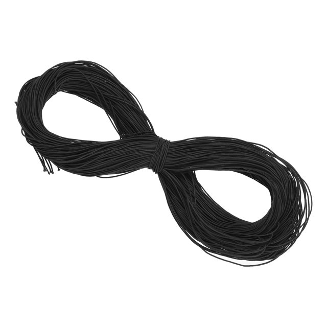 Uxcell Elastic Cord Heavy Stretch String Rope for Crafting DIY Sewing Hook Straps Camping Tie Down Strap Black 1mm x 100m