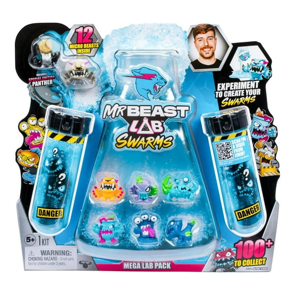 Essaims de laboratoire MrBeast, Mega Lab Pack, 12 essaims à l'intérieur, expérimentez pour faire muter vos essaims, mélangez, secouez, créez
