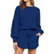 thumbnail image 5 of Puntoco Mujeres Moda Cuello Redondo Blusa Manga Larga Tops Sudadera Pantalones Cortos Casual Traje Conjuntos Puntoco Puntoco-3697, 5 of 9