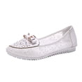 thumbnail image 2 of AUDeals Women's Ballet Flats Rhinestone Lace Slip On Mary Jane Dress Shoes for Wedding Work and Daily Walking, 2 of 9
