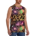 thumbnail image 2 of Bixox Men's Happy New Year 2023 Printed Shirt Sleeveless Fitness Tank Top-Large, 2 of 7