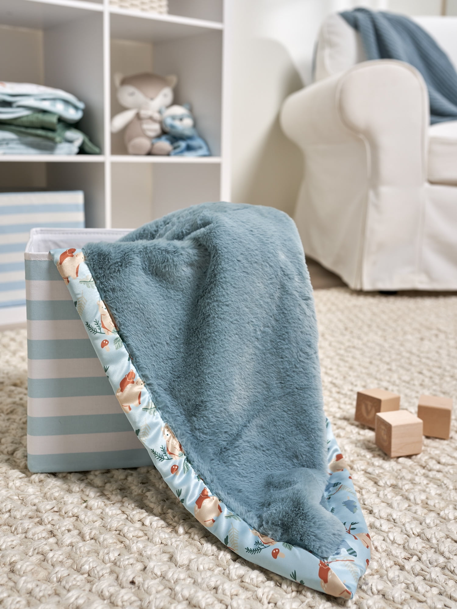 Modern Moments By Gerber Baby Foldable Poly Square Storage Bin, Infant Blue