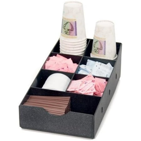 

7-Compartment Condiment Caddy Single Level 8.75 x 16 x 5.25 Inches Black