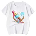 thumbnail image 4 of YAYUBA Girls Tops Size 10-12 Letter Print Round Neck Back To School Short Sleeve T-Shirt Funny Sports T-Shirt Preppy T-Shirts Infant To Big Kid, 5-6 Years, White, 4 of 6