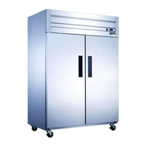 Dukers - D55AF Commercial 2-Door Top Mount Freezer in Stainless Steel
