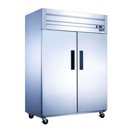 Dukers - D55AF Commercial 2-Door Top Mount Freezer in Stainless Steel