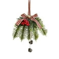 thumbnail image 2 of Campanas Navideñas con Lazo y Hojas de Pino para Colgar En La Puerta o Pared, Color Plata, 15 Cm | Decoración Festiva - 1 Unidad, 2 of 6